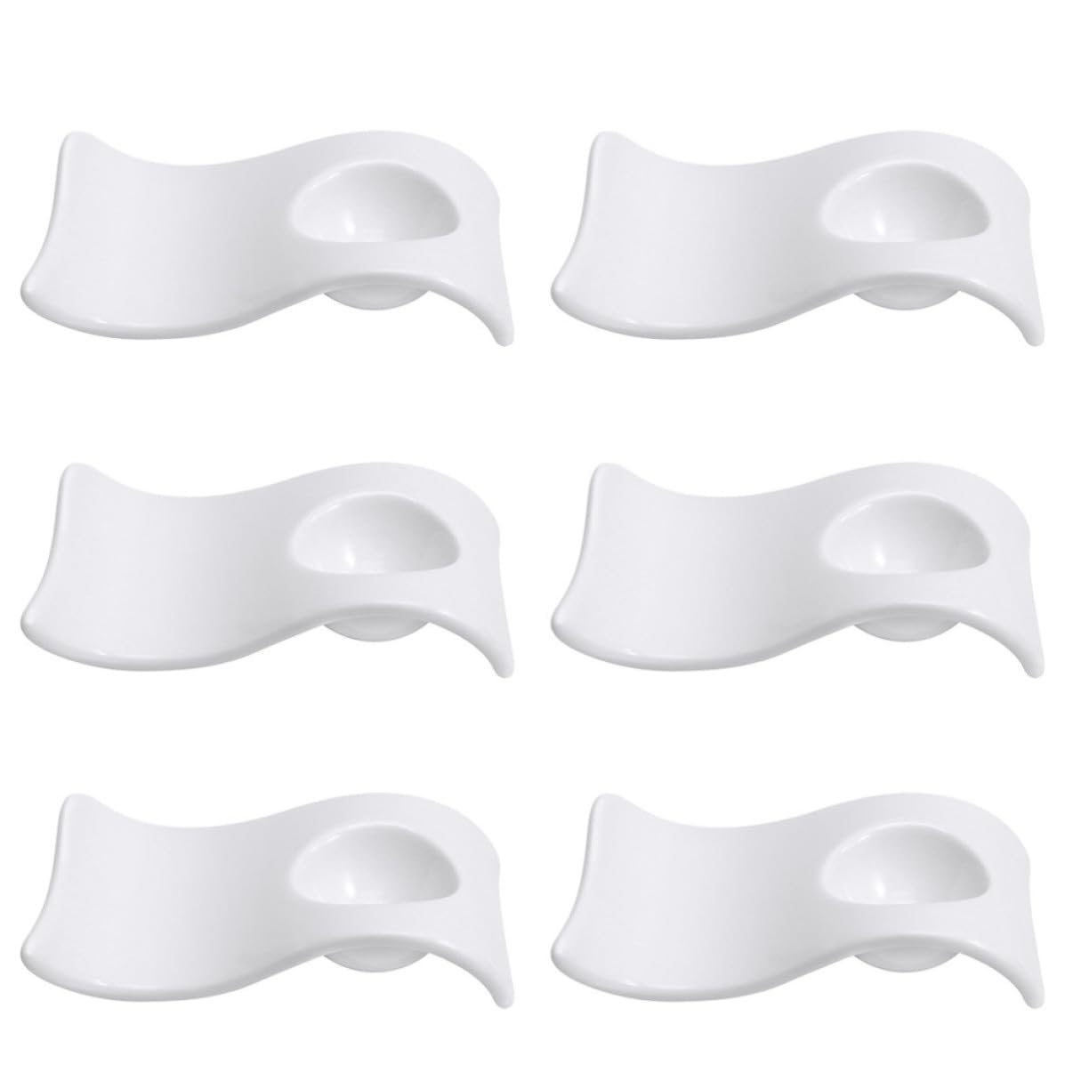 Hemobllo 6 Supports à Œufs en Céramique Blanc Petit-déjeuner, Plateau Pratique et Facile à Nettoyer, Lot de 6 Coquetiers Élégants et Modernes
