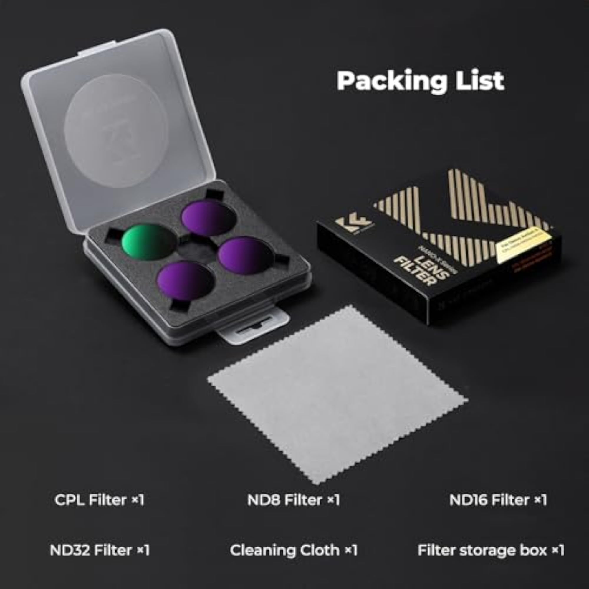 Snap On CPL ND Filter Kit for DJI Osmo Action, 4 Pack