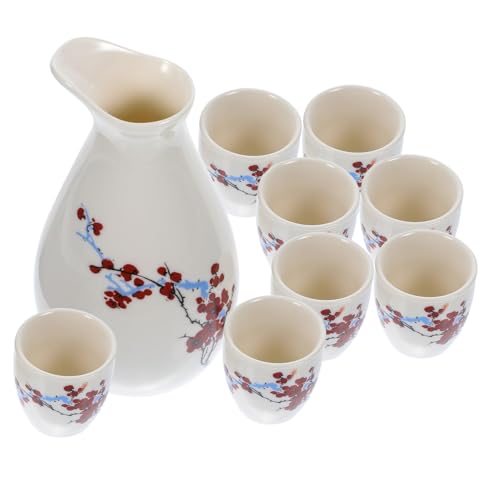 ULTECHNOVO Cerámica para Sake con Jarra y Tazas Reutilizables Decoración Hogar y Regalo Premium para Eventos y Restaurantes