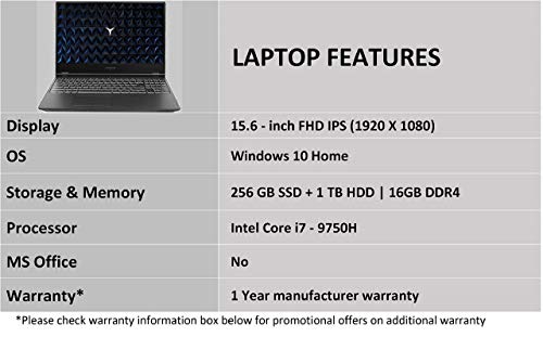 Image of Lenovo Legion Y540 9th gen Intel Core i7 15.6-inch FHD Gaming Laptop (16GB /1TB HDD + 256GB SSD /Windows 10 /NVIDIA GTX 1650 4GB Graphics /Black /2.3Kg), 81SY00EWIN