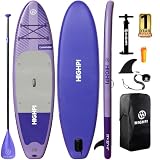 Highpi Inflatable Stand Up Paddle Board 11'x33''x6''W Premium SUP Accessories, Backpack, Wide Stance, Surf Control, Non-Slip Deck, Leash, Paddle and Pump,Standing Boat for Youth & Adult