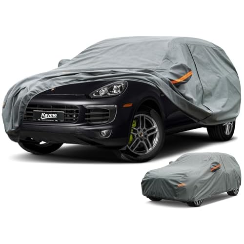 Kayme Heavy Duty Car Cover Waterproof All Weather, Custom Fit for Tesla Model S, Outdoor Full Exterior Cover with Charging Port and Breathable Ventilation Mesh, Sun and Rain Protection.