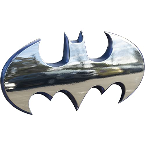 Image of Fan Emblems Batman 3D Car Badge - 1989 Batwing Logo - Large (Chrome: 7.3 x 3.6 x 0.4 inches)
