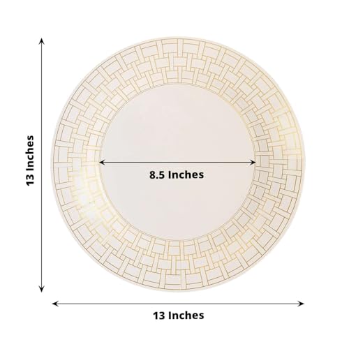 Pack 10 Platos Desechables Redondos 13 in Basketweave Blanco miniatura 3
