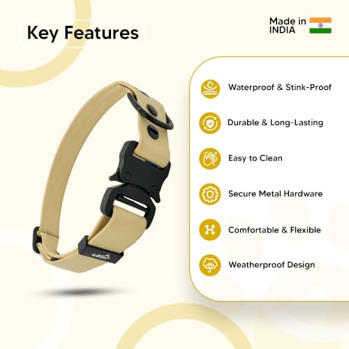 Image of Adil's Biothane Waterproof Dog Collar, Dog Leash & Collar Leash Combo | Heavy Duty TPU Coated Webbing | Adjustable Quick Release Buckle | Odour Resistant (Lemon Green, L-22, Collar only)