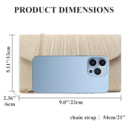 Image of RNIEGA Clutch Purses for Women, Evening Bag with Detachable Chain Ladies Sparkling Party Handbag Wedding Bags