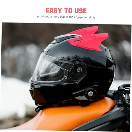 Cuernos para casco de moto rosa de estilo punk con dos piezas ligeras y resistentes para scooter 3