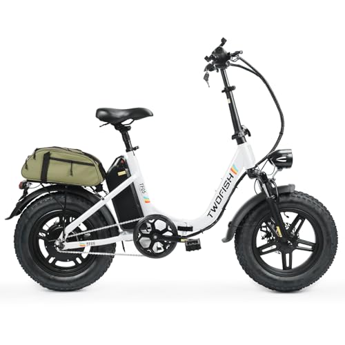 IWAFO Electric Bikes for Adults, 48v 10.4ah Battery, Height-Adjustable Handlebars and Seat, Hydraulic Suspension, 16 * 4.0 Inch Tires, Front and Rear