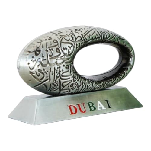 Escultura decorativa 3D futurista plata para escritorio