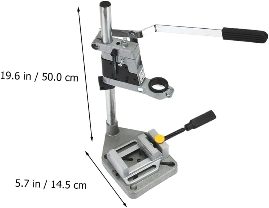 Adjustable Drill Press Table Stand with Iron Base, Single Hole Bench Clamp Holder for Hand Drill, Power Tool Accessory Compatible with Workshop and Home Repair
