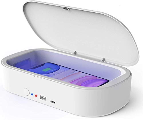 UV Phone Sanitizer Box with Wireless Charger, Portable Multi-function UV Cell Phone Sterilizer, Aromatherapy Function UVC Cleaner Box for Smartphone Watches