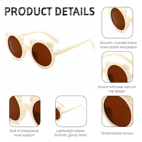 Image of SYGA Kids Goggles, UV Protection Eyewears with Round Shape Monkey Style, Suitable for Age 3 to 8 Years