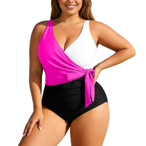 Tankini grande taille avec armatures de maintien et culotte taille haute pour un galbe parfait