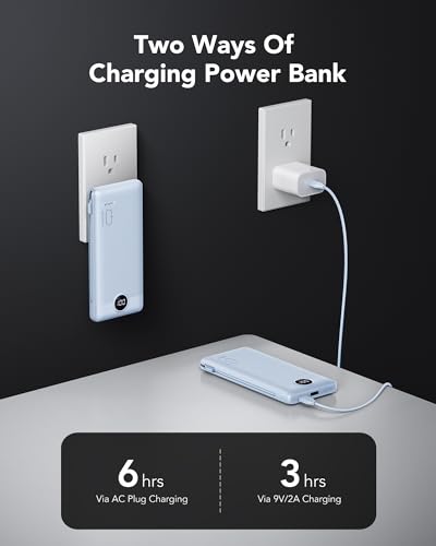 image for VRURC Portable Charger with Wall Plug and Cables, 10000mAh Power Bank 