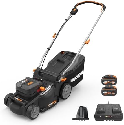 WORX Nitro 40V 16" Cordless Lawn Mower w/Brushless Motor 2.0 & Intellicut, 2-in-1 Electric Mower w/Mulch Blade, Lightweight Push Lawn Mower for 1/4 Acre WG737 – Batteries & Charger Included