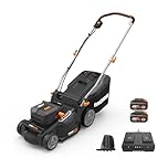 WORX WG737E Nitro Akku-Rasenmäher 40V(2x20V) - leistungsstarke bürstenloser Motor - 37cm Schnittbreite - 6 Schnitthöhenstufe (20-70mm) - 40L Grasfangsack - inkl. 2x4Ah Akkus & Dual-Ladengerät