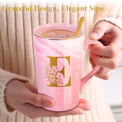 Personalized Ceramic Coffee Mug with Lid Tea Cup Best Female Friend Happy Birthday Gifts Ideal Close Women Bf Stuff Bestie Soul Sister Long Distance Personalized Unique Cute Christmas Xmas Present,E