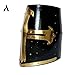 AnNafi® Medieval Knight Crusader Armour Helmet | Black Finish Sugarloaf and Brass Design Templar Helmet | Great Greek Roman Spartan Helm A+ | Wearable For Adult | Medieval Costumes |
