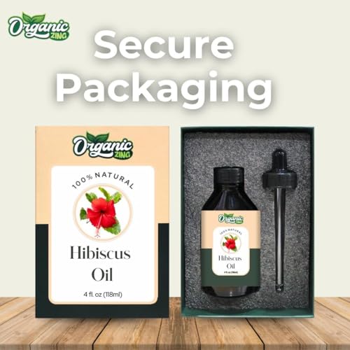 Organic Zing Hibiscus (Rosa sinensis) Oil | Pure & Natural Essential Oil for Skincare, Hair Care & Massage - 118ml/3.99fl oz