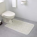 拭ける 撥水 トイレマット 60cm×100cm 胴長タイプ【モザイクタイル 】 | 標準 滑り止め ズレない ロング 胴長 ワイド 日本製 清潔 抗菌 防カビ 抗ウイルス 防炎 耐次亜塩素酸 おしゃれ オシャレ 高級 上品 上質 夏 海外風 木 はっ水 60×100