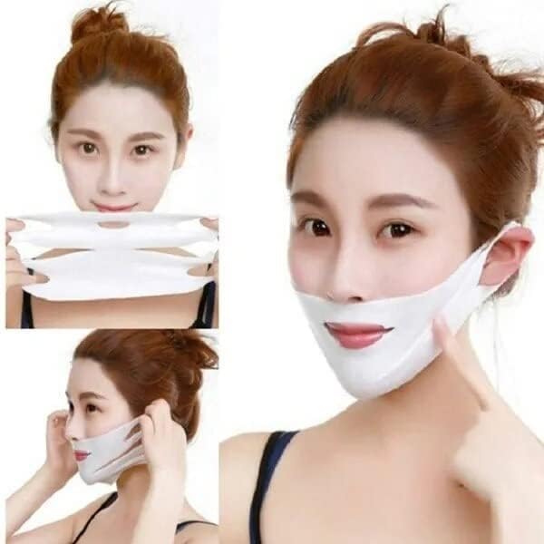 V Line Lifting Face Mask, Double Chin Reducer Mask V Shaped Slimming Face Mask Chin Up Patch for Firming Tightening and Moisturizing Skin For Women 1 pic-image-49