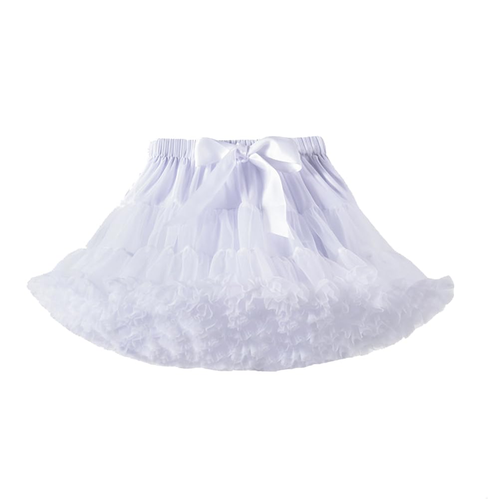 Odziezet Women's White Baby Girls Fluffy Pettiskirt Tutu Kids Ballet Party Dance Skirt Princess Tulle Bubble Skirt For Girls (0-10 Years)