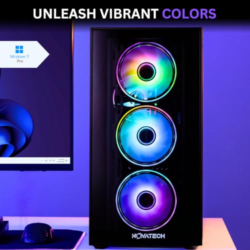 Image of NOVATECH Phantom - Prebuilt Gaming PC Desktop Computer - RX580 8GB - Core i7 Xeon 3.5GHz - 16GB RAM - 512GB M.2 SSD WiFi /BT, Win 11 Pro - Gaming Computer Tower - Pre Built PC Gaming - 1 Year Warranty