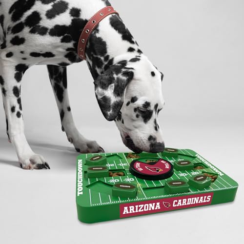 Image of Pets First NFL Arizona Cardinals Large Puzzle Toy for Dogs, Slow Feeder Board for Pets, New Bigger Size, Interactive Doggie Treat Toy