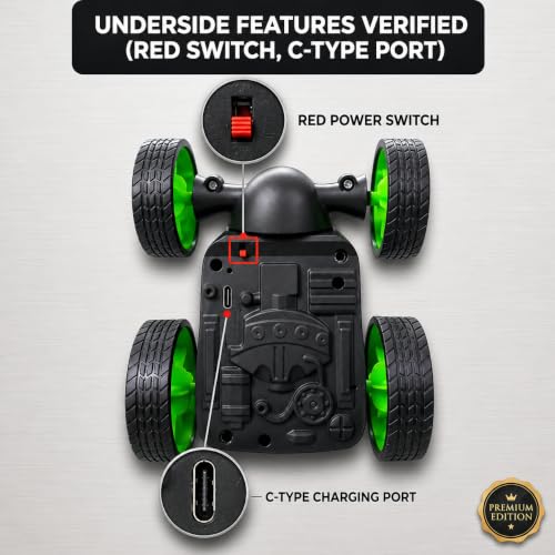 Image of Rechargeable 360 RC Stunt Car for Kids | Double-Sided Flip, Drift & Spin | 4WD High-Speed Off-Road Remote Control Car with LED Lights & Sound | Durable Toy for Boys & Girls Age 4-12 Indoor & Outdoor