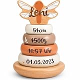 Personalisierbarer Holz-Stapelturm