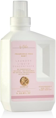 Nontre, Concentrado líquido para ropa de bebé, sin fragancia, solución suave, fórmula no irritante, adecuado para pieles sensibles, 1 L (33.8 onzas