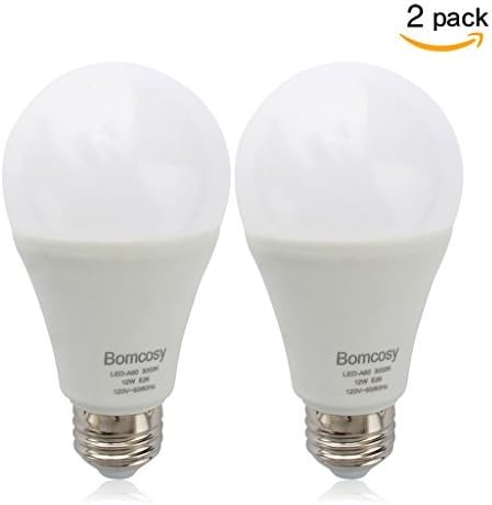 Bomcosy 12W A19 E26 LED Bulbs, 100W Incandescent Bulb Equivalent,Not Dimmable,1050 Luminous,3000K Warm White-2 Pack