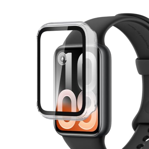 For Xiaomi Smart Band 10 Pro �P�[�X �K���X�t�B����+PC�t���[�� ��̌^ �ی�t�B���� Greerass �S�ʕی�P�[�X �����ߗ� �S�ʕی� �ϏՌ� �w��h�~ �������� �h���h�o �����ȒP �t�C������̌^�P�[�X (�N���A)