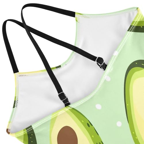 KLL Funny Avocado Girls' 1 Piece Swimsuits Summer Swimming Suits Adjustable Strap Cute4