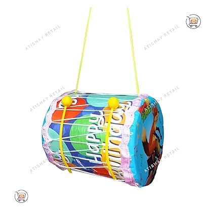 Prapti Mart Plastic Drum Dhol for Kids with 2 Sticks | Activity & Learning Toy | Girls and Boys | Dholak Drum | Perfect for Birthday Gift | Good Product | Multi-Colour | Size Small | Age 6 Month+ - Image 6 thumbnail