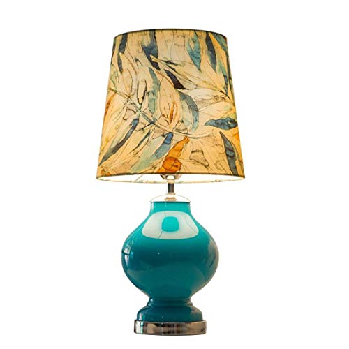 table lamp Elegante nórdico moderno simple creativo pastoral vidrio azul E27 decoración regalos leer sala de estar estudio dormitorio lámpara de noche 14 29 57 suave protección para los ojos light