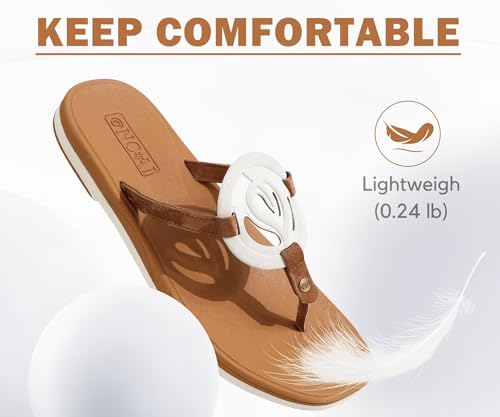 Image of ONCAI Womens Flip Flops Fashion Flat Sandals Summer Vacations Casual Cute Slip On Dressys Sandals for Woman Size 6-11