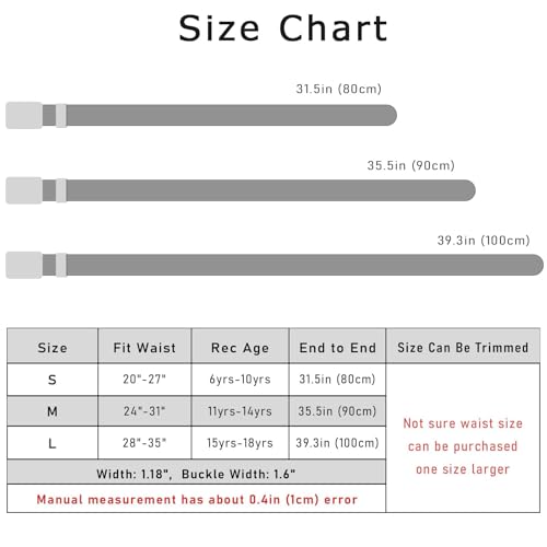 Coubeau Kinder Stoffgürtel Jungen - Elastisch Golf Gürtel für Softball Hose Schuluniform