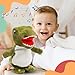 Easfan Talking Dinosaur Toy Repeats What You Say Stuffed Animal Walking Singing Musical Electric Interactive Educational Funny Animated Plush Toy Birthday for Kids Toddlers Green,8’’