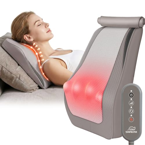 Image of Snailax Back Massager with Heat, 3D Neck Shiatsu Massage Pillow