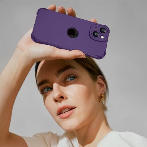 Image of ORETECH 3 in 1 for iPhone 15 Case with 2 x 9H Screen Protector,Purple