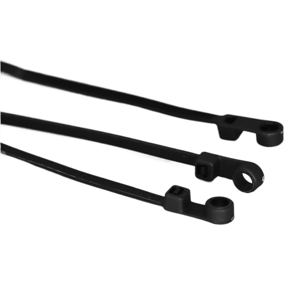 Wzddxunsf 51Pcs 4X150mm Plastic Nylon Ziptie Screw Mount Hole Fixed Self Locking Loop Strap Wrap Bundle Cable Tie Zip Ties(51Pcs 4X150mm)