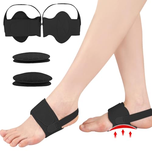 Buerfu Bågstöd, fotstöd för fotvalven, plantar fötter innersulor fotstöd, lindrar platta fötter, hög båge, obehag för män och kvinnor