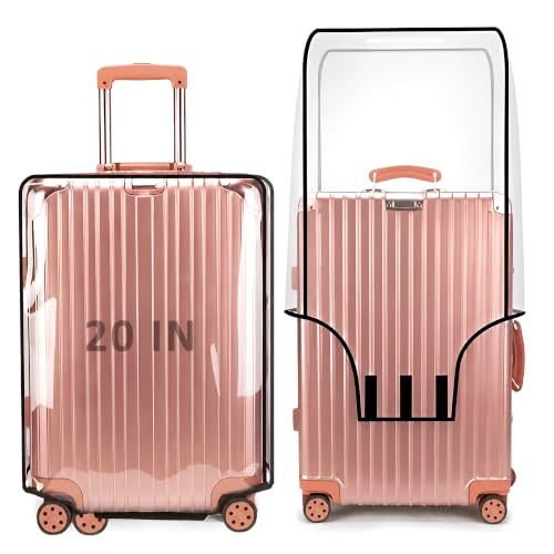Image of vissera Clear Trolley Bag Cover Stretchable - Waterproof Dustproof Luggage Cover Small Size Suitcase | Zippered Clear PVC Protector Suitcase Cover | Washable Durable Transparent Travel Bag Cover