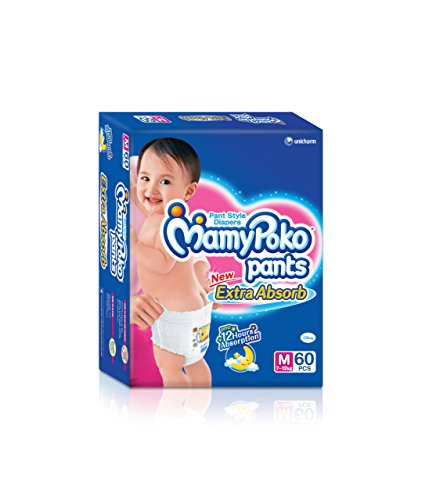 Image of Mamy Poko Pant Style Medium Size Diapers (60 Count)