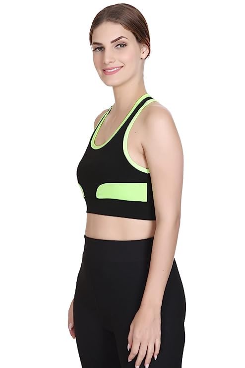 Image of Women's Non Padded Stylish Sports Bra, Full Coverage, Anti Bacterial, Wireless Comfortable Gym, Yoga Sport Bra