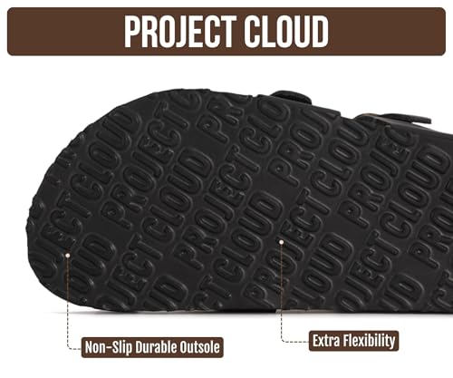 Image of Project Cloud 100% Genuine Leather Womens Sandals -Lightweight Womens Slides Memory Foam Insole & Cork Footbed Sandals Women - Non-Slip Beach Essentials Summer Sandals for Women 2026 (Lian)