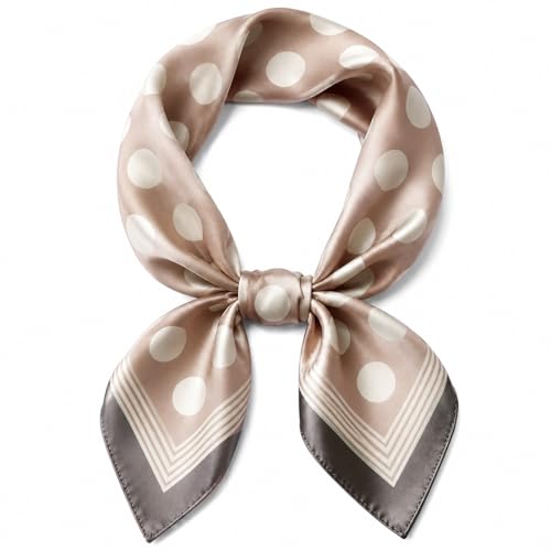 Image of prinfantasy Hair Bandana Elegant Polka Dot Satin Square Scarf Neckerchief Ladies Scarfs for Women GB070528