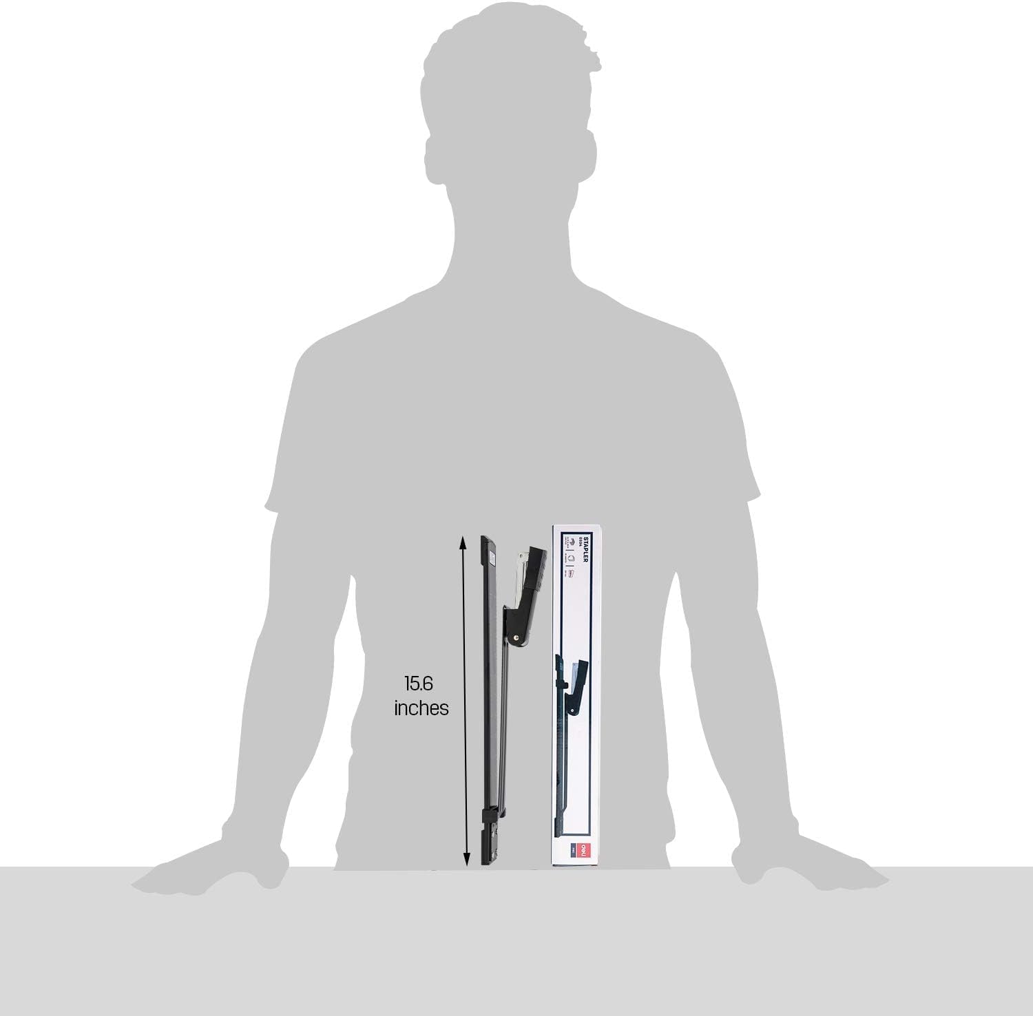 kesig® Long Reach Stapler, 25 Sheet Capacity, Extra Long Black Stapler with Long Arm, Ideal for Booklet and Program Making or Book Binding, Extended Size. 4