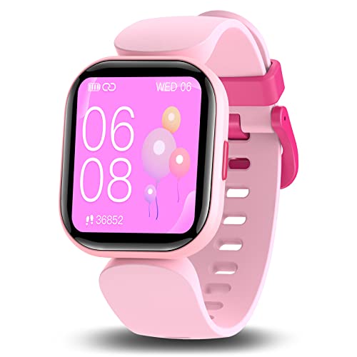 Mgaolo Kids Smart Watch for Boys Girls Teens,Upgraded Fitness Tracker with Heart Rate Sleep Monitor,DIY Watch Face Activity Tracker for Fitbit with Pedometer Steps Calories Counter (Pink)